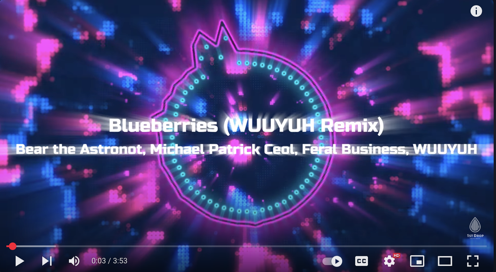 Featured image for Blueberries (WUUYUH Remix) Music Visualizer - Bear the Astronot & Michael Patrick Ceol feat. Feral Business